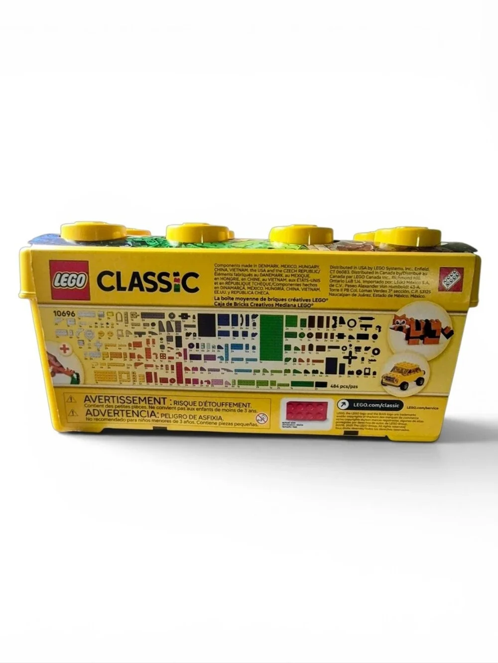 LEGO Classic Yellow Box with Red Blue Green Multi-Color Bricks NEW